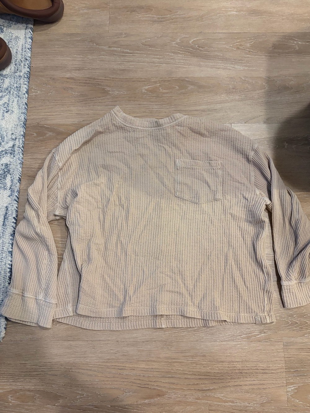 We The Free Cream Waffle-Knit Crewneck Sweater